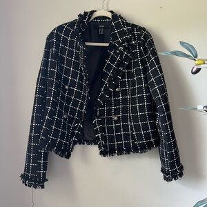 Tweed plaid blazer